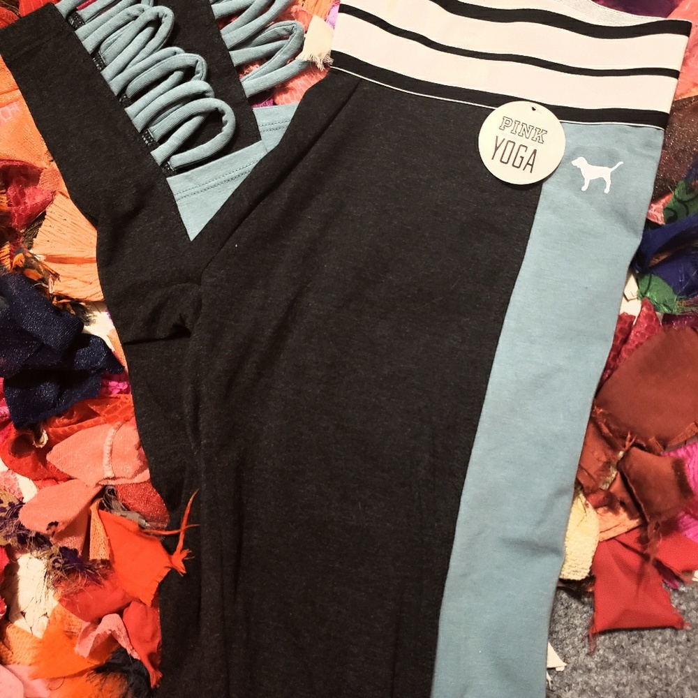 VS Pink strappy yoga leggings